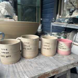 LIVE LAUGH LAND BACK mug