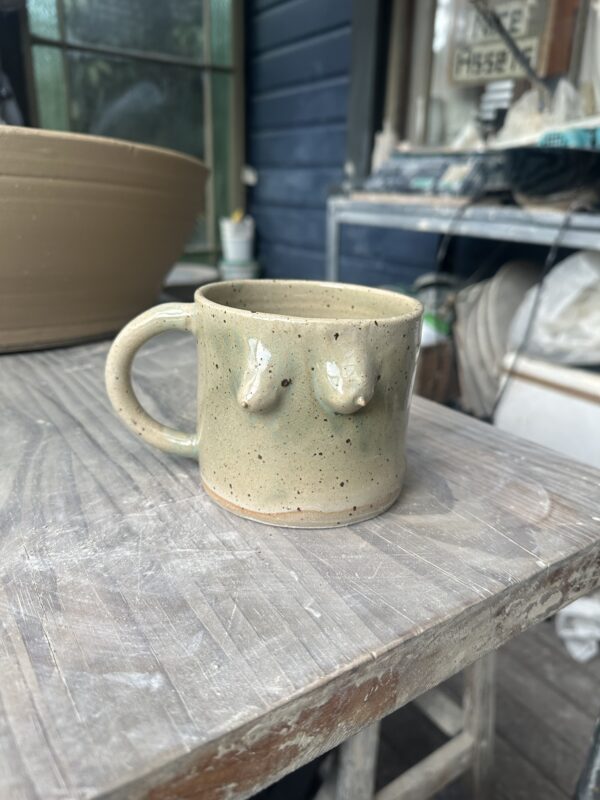 boob mug - green
