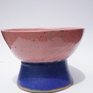 Blue & Pink Pedestal Bowl