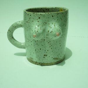 White boobs mug with pink nipples