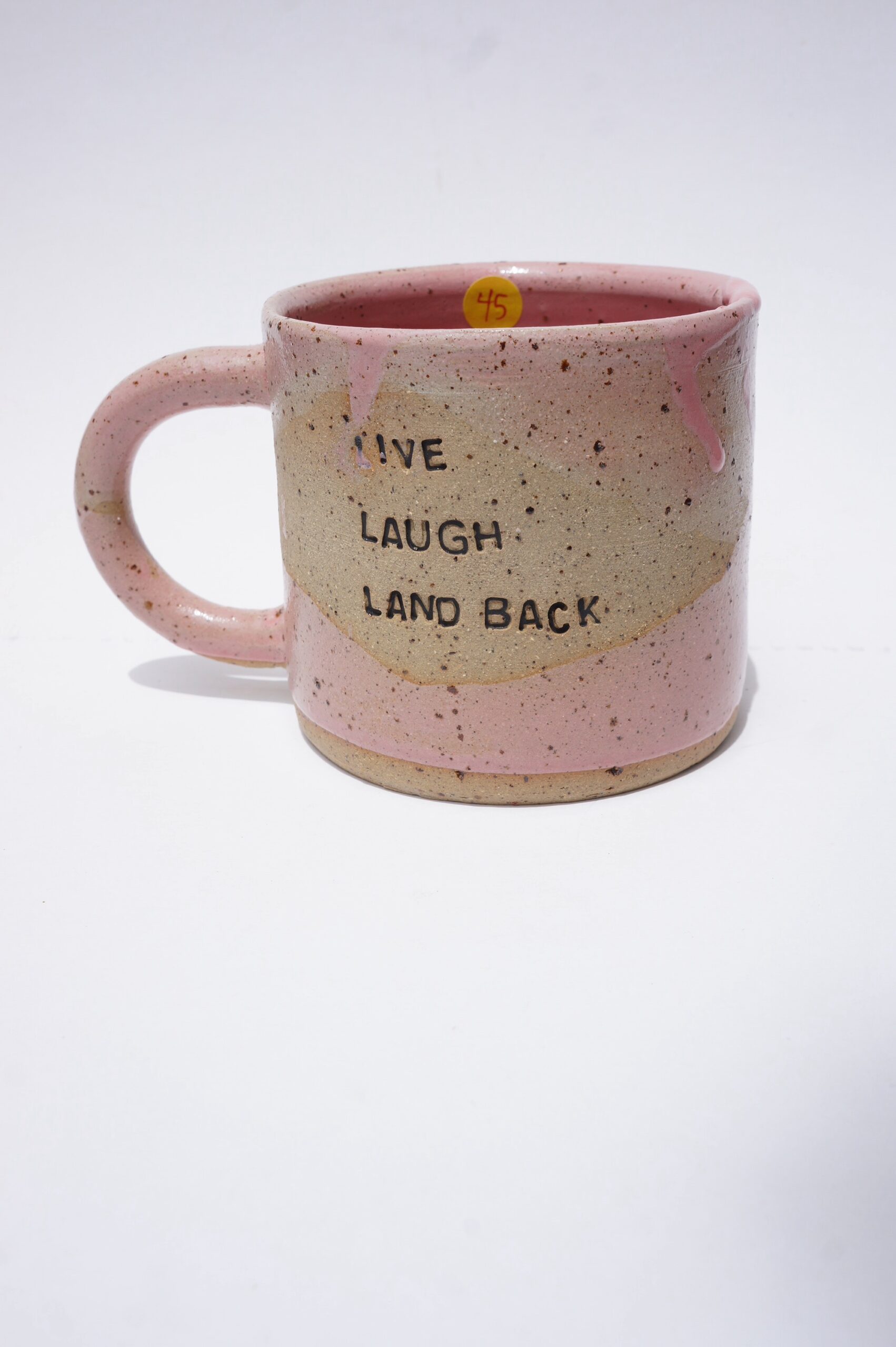 LIVE LAUGH LAND BACK pink